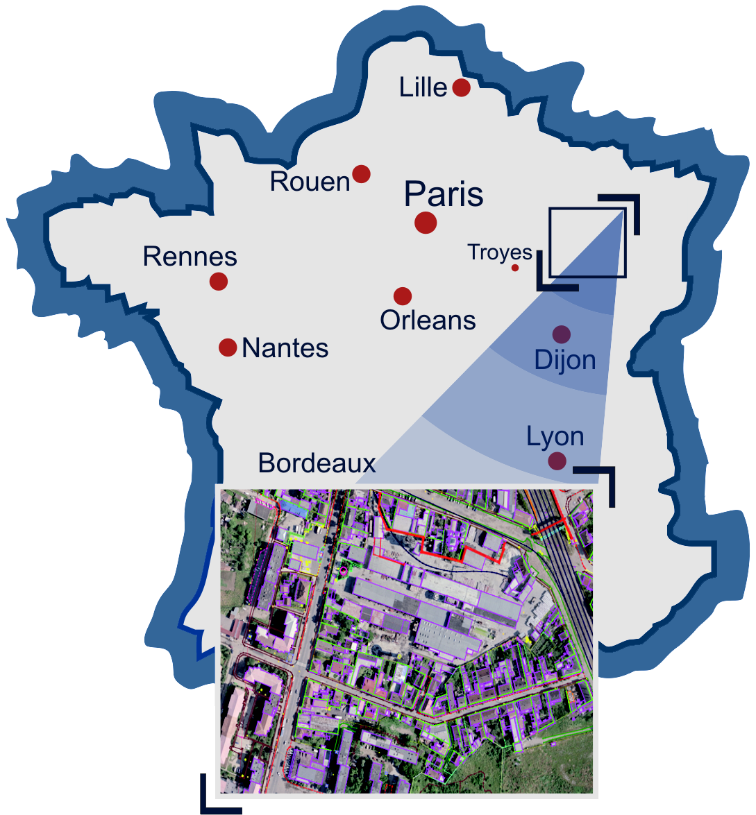 BD Topo<sup class="reg">®</sup> project for creation of a topographic data base on the territory of France